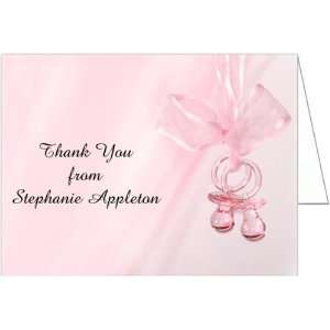  Pink Binkies Baby Shower Thank You Cards   Set of 20: Baby