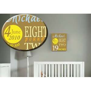 Kids Gallery Wrapped Baby Birth Canvas with Name Modern Can Make Any 
