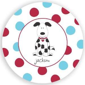 Personalized Plate Puppy Blue 
