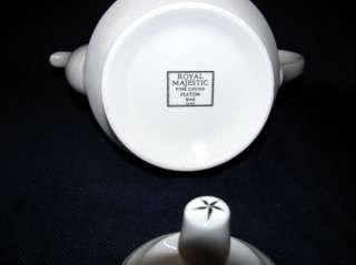 Royal Majestic Fine China Platina 8446 Coffee Pot Near Mint!  