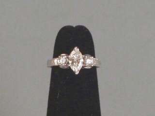 18K White Gold Marquise 1 CT. Diamond Engagement Ring 4.5g Size 4.5 