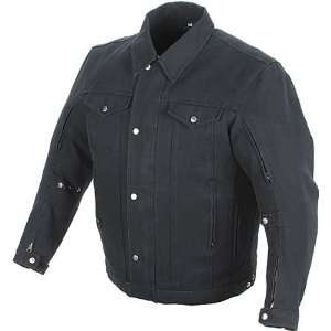   Denim Mens Textile Street Motorcycle Jacket   Black/Black / Large
