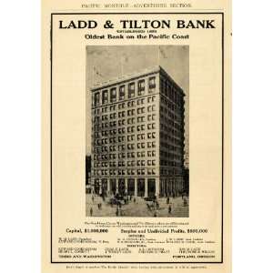  1911 Ad Portland Oregon Charles E. Ladd Tilton Bank 