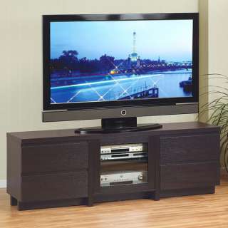 drawer Cappuccino Finish Wood TV Stand  