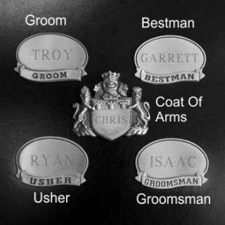   medallion choices groom coat of arms best man groomsman or usher