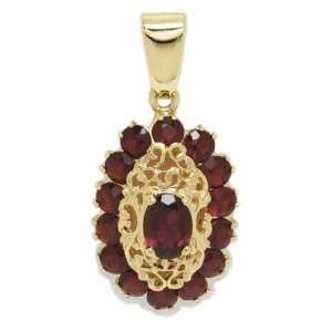   Yellow 18 karat Gold with Garnet, form Oval, weight 6.7 grams Jewelry