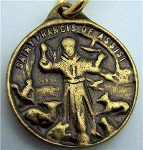 Bronze Pet Medal Saint St Francis Cat Dog Patron Safe  