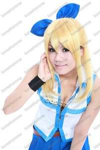   Tail Lucy Heartphilia Cosplay Wig Costume 52Cm Golden Blonde Long