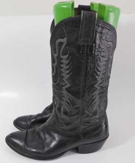 Vtg Nocona Texas Black Leather Western Cowboy Boots 8 D  
