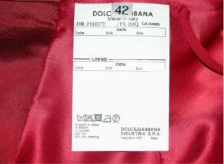 1680 DOLCE & GABBANA 100% SILK WIDE STRAP RED DRESS 42  6 NEW  