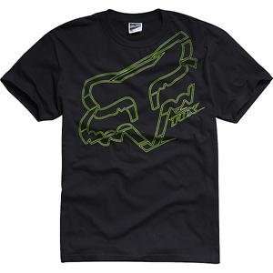  Fox Racing Stroke T Shirt   Large/Black/Green: Automotive