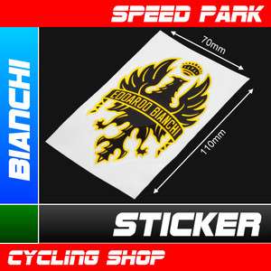 Bianchi STICKER (70mm x 110mm) Black x Gold BIKE BICYCLE MTB Road Car 