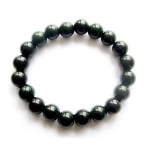    10mm Dark Green Stone Tibetan Buddhist Wrist Mala Bracelet Jewelry