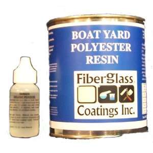  Polyester Resin Kit, Boatyard for Fiberglass, 1 Quart with 