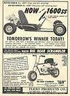 Vintage 1960s Flexo 1600SS Go Kart & Big Bear Scrambler Mini Bike Ad
