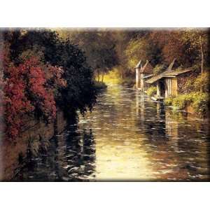 French River Landscape 16x12 Streched Canvas Art by Knight, Louis 