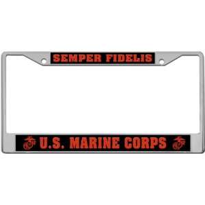 Semper Fidelis   US Marine Corps Custom License Plate METAL Frame from 