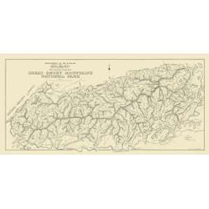  GREAT SMOKY MOUNTAIN REGION TENNESSEE (TN/NC) 1864 MAP: Home & Kitchen