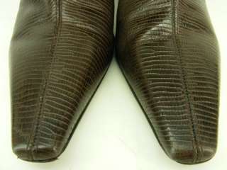   boots brown lizard leather Gianni Bini 7 M ankle dress heels  