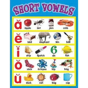   value Short Vowels Chart By Teacher Created Resources: Toys & Games