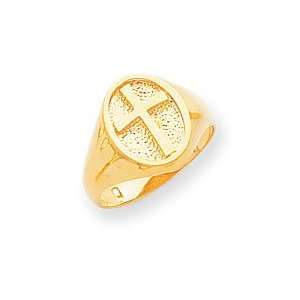  14k Polished Eternal Life Cross Ring   Size 7   JewelryWeb 