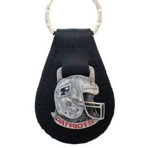  New England Patriots NFL Small Leather Key Ring: Sports 