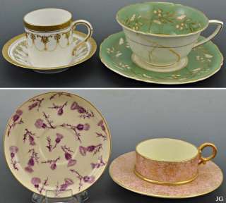 Teacups & 4 Saucers Gilt Royal Worcester English  