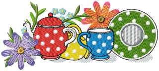 Teatime Joy machine embroidery designs set 5x7 hoop  