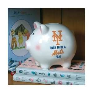  New York Mets Born to a Fan Ceramic Piggy Bank (Memory 