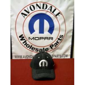    Mopar Logo Hat Black W/Silver Stitch Adjustable OEM: Automotive