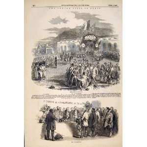  Paris France Boulogne Vin DHonneur Old Print 1849