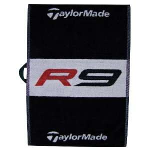  TaylorMade R9 Cart Towel Golf Towel Black/White: Sports 