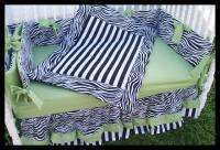 NEW baby crib bedding set black ZEBRA STRIPES fabrics!  