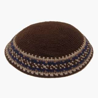  Brown Knit Kippah with Design   033: Home & Kitchen