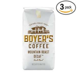 Boyers Coffee Mountain Roast Decaf, 12 Ounce Bags (Pack of 3):  