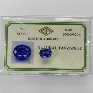   Oval Natural AAA D Block Violetish Blue Tanzanite, TANZANIA  