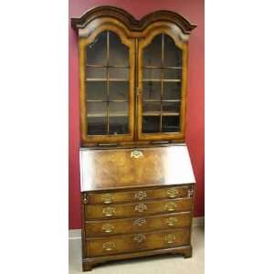  Antique Style Walnut Bureau Bookcase: Furniture & Decor