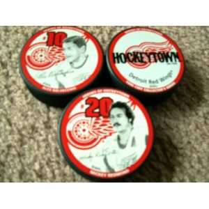 Detroit Red Winds Commemorative Hockey town pucks   featuring Mickey 