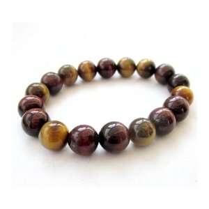    10mm Tiger Eye Beads Tibetan Buddhist Mala Bracelet: Jewelry