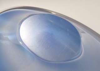 Flygsfors Style Blue Opaline Cased Modern Art Glass 12 Centerpiece 