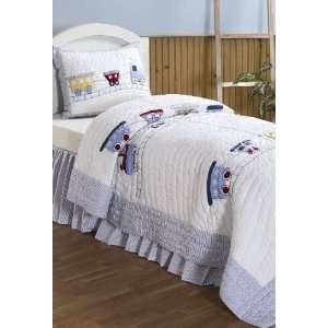  Trains Twin Quilt 2 Pcs Set