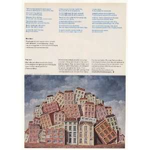   1971 Ideal City Buildings Magritte art ARCO Print Ad: Home & Kitchen