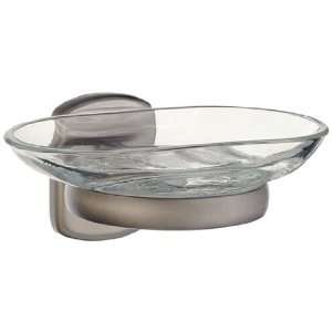   Nickel Glass Soap Dish Holder 4 1/8 inch Depth: Kitchen & Dining