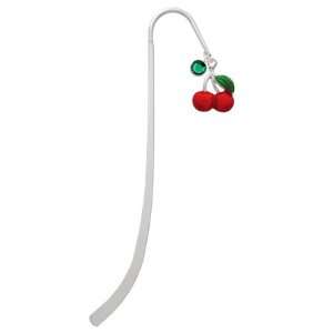   Plated Charm Bookmark with Emerald Swarovski Drop: Office Products