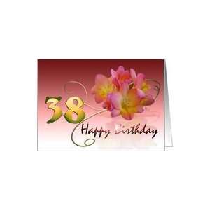 Happy 38th Birthday Oleander Flower curly coil pink flower 