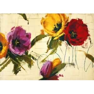 Antonio Massa: 54.375W by 38.625H : Still Life with Tulips CANVAS 