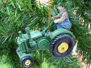 New Farming Barn Green Tractor Christmas tree Ornament  