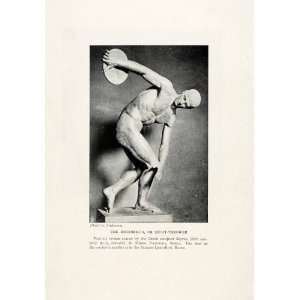  1923 Print Quoit Thrower Discobolus Marble Museo Nazionale 