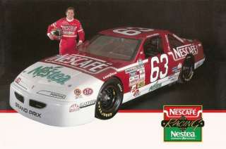 CHUCK BOWN 1993 NESCAFE NESTEA NASCAR PHOTO POSTCARD  