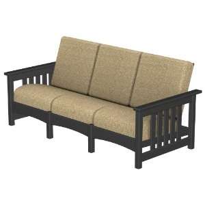  Polywood Club Mission Sofa in Black Patio, Lawn & Garden